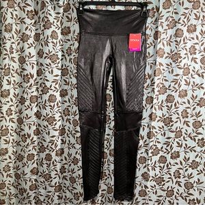 NWT Spanx Faux Leather Moto Leggings Size S